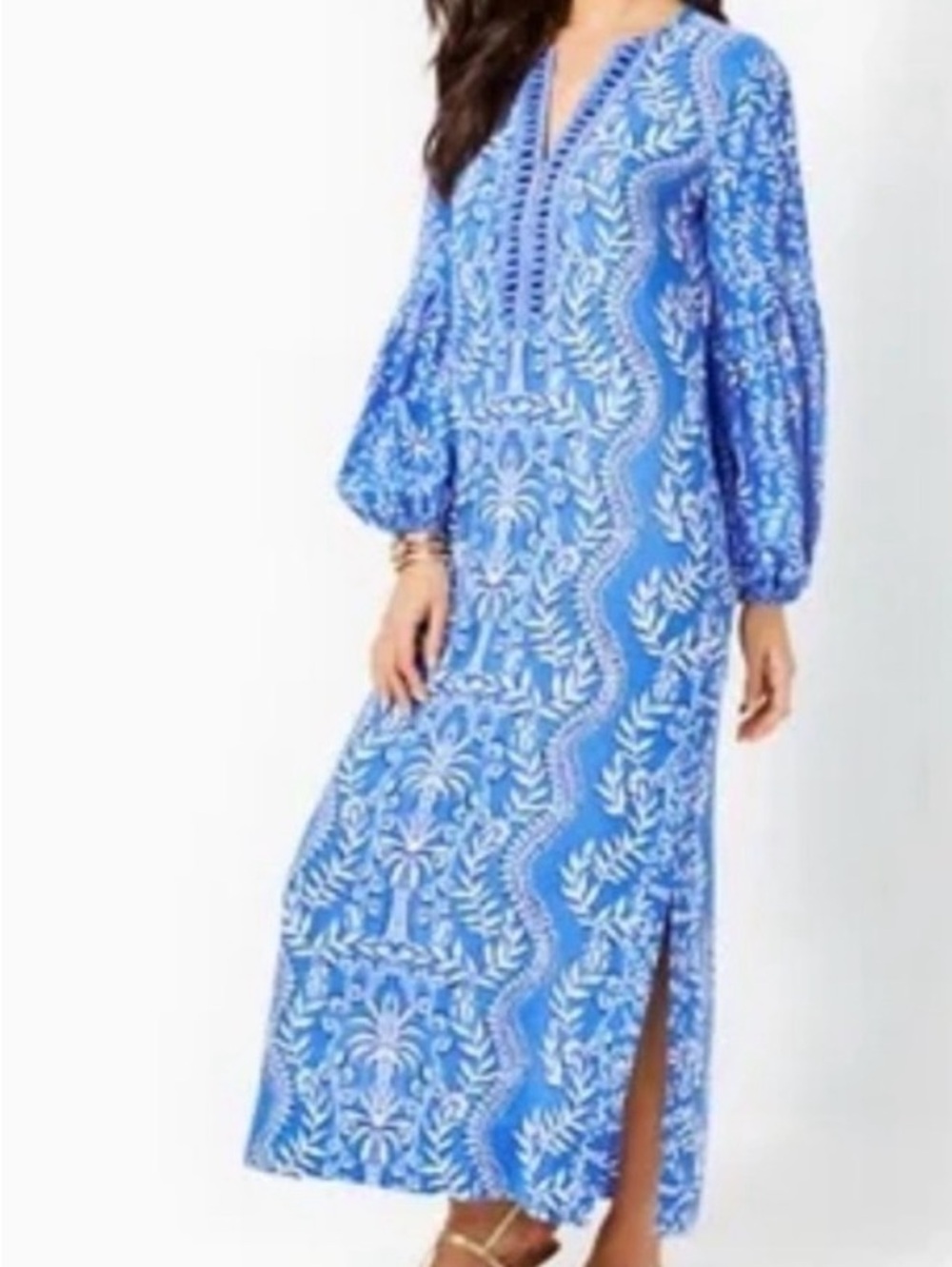 Lilly Pulitzer Laurelie Maxi Dress Aboco Blue Have it Both Rays EUC